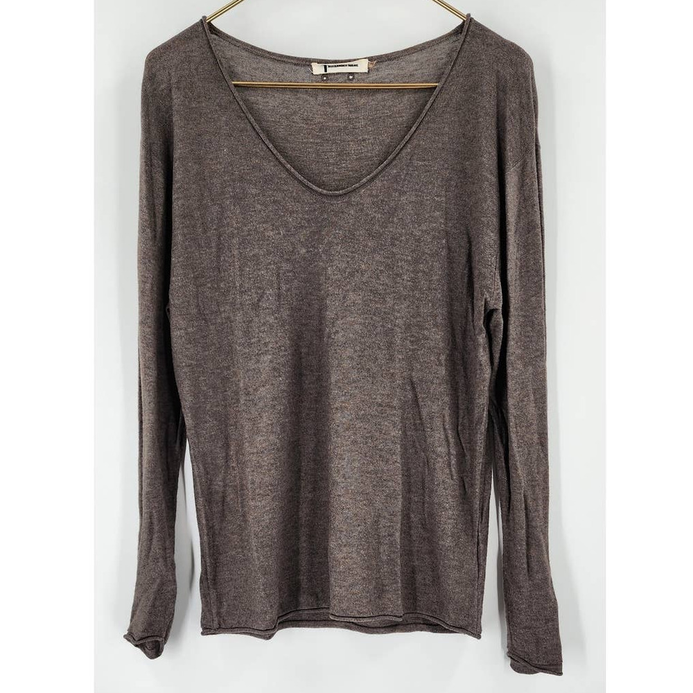 T Alexander‎ Wang Silk Wool Blend Long Sleeve V-Neck Sweater XS
